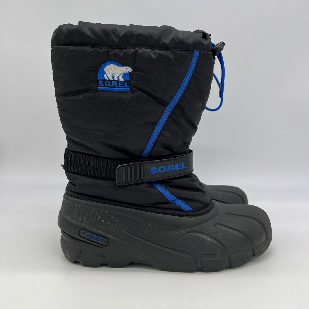Sorel Flurry NY1810-010 Insulated Lined Black/Blue Snow Winter Boots Size 6 - Picture 2 of 16